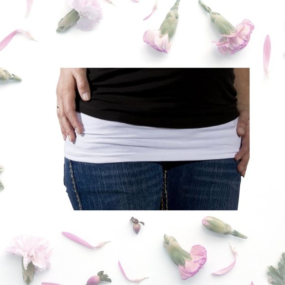 Belly Button Maternity Band Shirt Extender, White - Picture 2 of 4